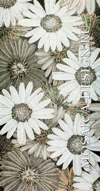 Sicis панно цветы из мозаики Flower power Flo 7bw ACVT017