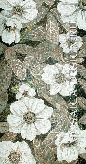 Sicis панно цветы из мозаики Flower power Flo 8bw ACVT0018