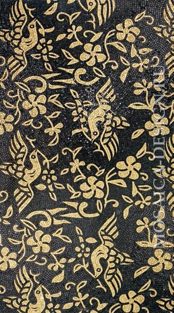 Sicis панно цветы из мозаики Bluma Gold ACVT129