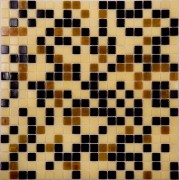 Стеклянная мозаика MIX15 черно-коричневый (сетка)