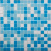 Стеклянная мозаика MIX2 бело-сине-голубой (бумага)